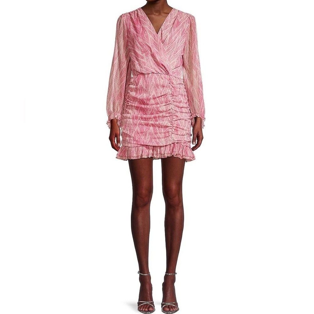 Moonsea The Mathilda Ruched Dress Vintage Long Sleeve Ruffled Size Medium New